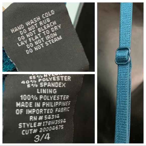 NEW Teal sequin dress w spaghetti straps, size 3/4 - Picture 8 of 8